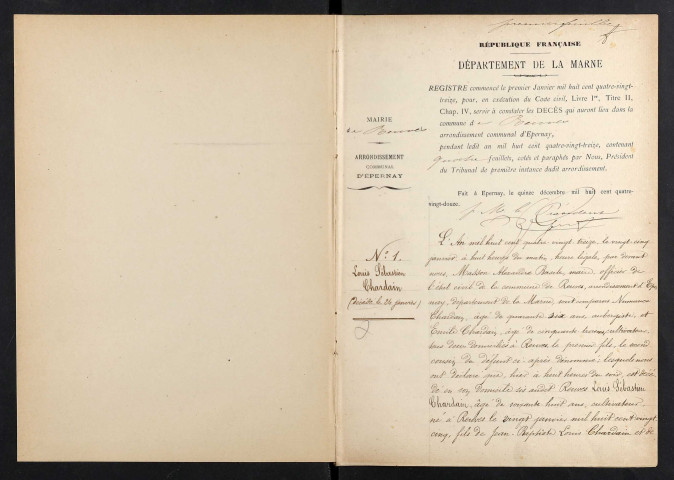 Reuves. Décès 1893-1929