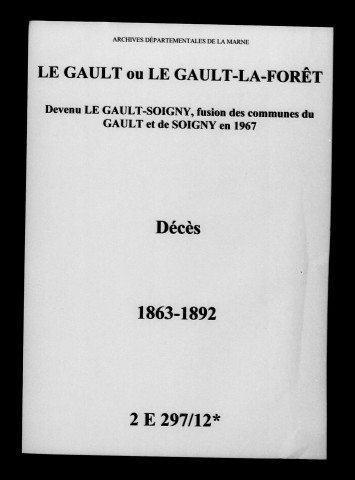 Gault (Le). Décès 1863-1892