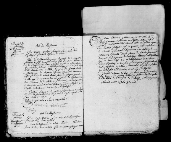 Fontaine-sur-Ay. Naissances, mariages, décès an XI-1809