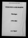 Vésigneul-sur-Marne. Mariages 1793-1861