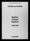 Tours-sur-Marne. Baptêmes, mariages, sépultures 1765-1792