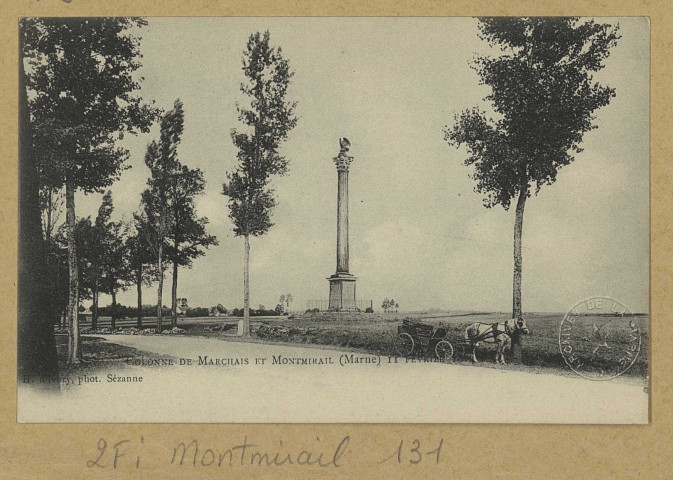 MONTMIRAIL. Colonne de Marchais-Montmirail (Marne) (11 février 1814) / H. d'Ivory, photographe à Sézanne.