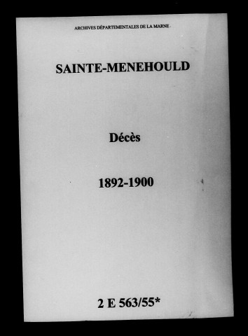 Sainte-Menehould. Décès 1892-1900