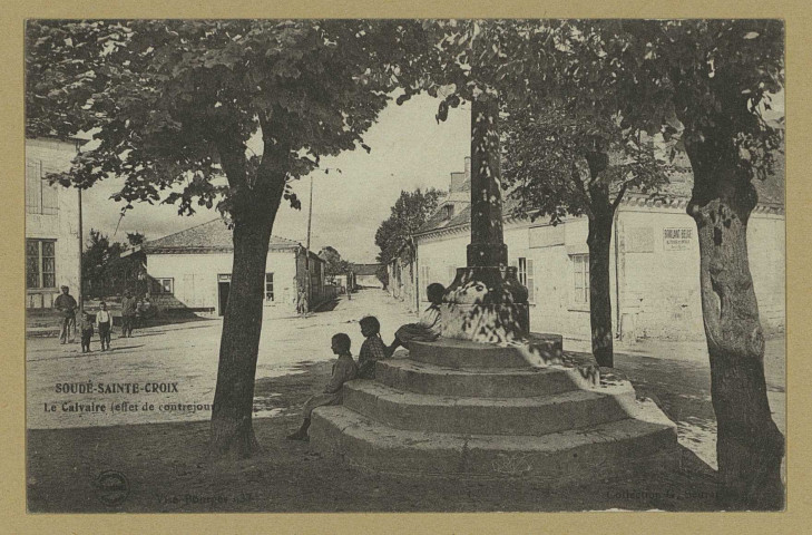 SOUDÉ. Soudé-Sainte-Croix : le Calvaire (effet de contrejour) / Ch. Brunel, photographe à Matougues.
MatouguesÉdition Ch. Brunel.[vers 1918]
Collection G. Beurat
