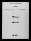 Ognes. Mariages 1893-1901