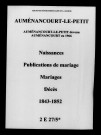 Auménancourt-le-Petit. Naissances, publications de mariage, mariages, décès 1843-1852