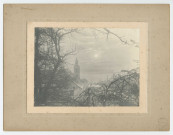 HAUTVILLERS. Vue sur les toits enneigés de l'abbaye.