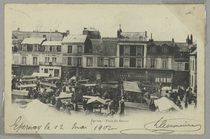 ÉPERNAY. Place du marché.
(Imp. A.B. et CieNancy).1902