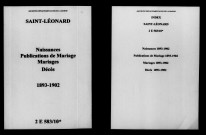 Saint-Léonard. Naissances, publications de mariage, mariages, décès 1893-1902