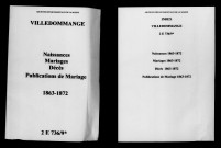 Ville-Dommange. Naissances, mariages, décès, publications de mariage 1863-1872