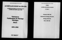 Auménancourt-le-Grand. Naissances, publications de mariage, mariages, décès 1893-1902