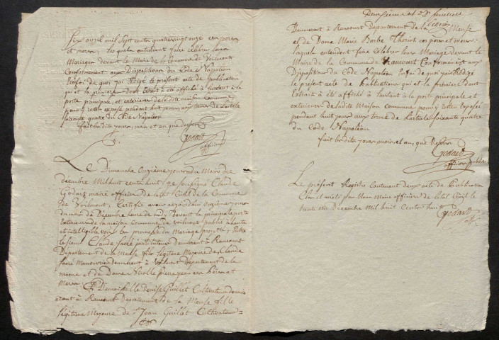 Voilemont. Publications de mariage 1808-1927