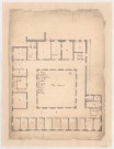 Abbaye de Huiron. Plan réformé de l'abbaye de Huiron, premier étage, 1714.