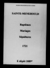 Sainte-Menehould. Baptêmes, mariages, sépultures 1721