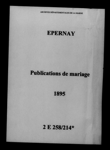 Épernay. Publications de mariage 1895
