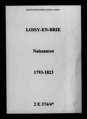 Loisy-en-Brie. Naissances 1793-1823
