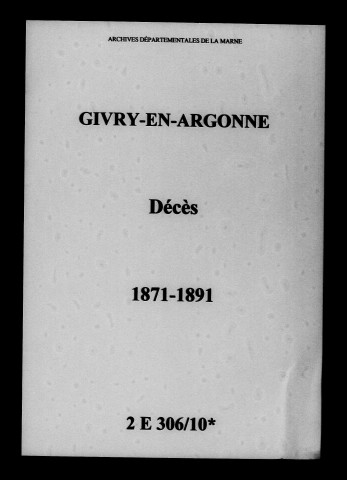 Givry-en-Argonne. Décès 1871-1891