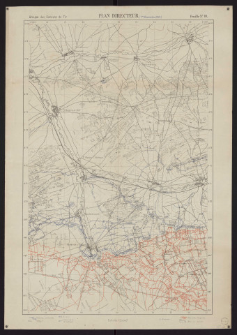 Plan directeur : Feuille n°10. Service géographique de l'Armée. 1915 