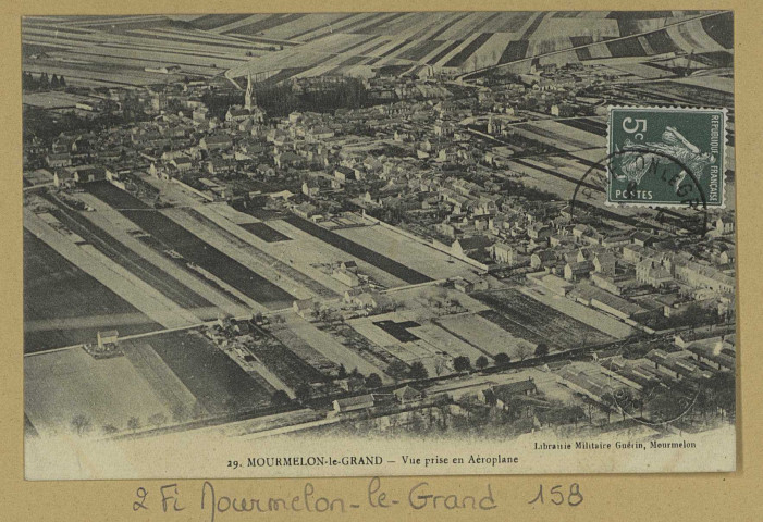 MOURMELON-LE-GRAND. 29-Vue prise en Aéroplane.
MourmelonLib. Militaire Guérin.[vers 1912]