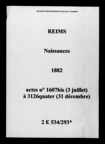 Reims. Naissances 1882