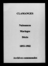 Clamanges. Naissances, mariages, décès 1893-1902