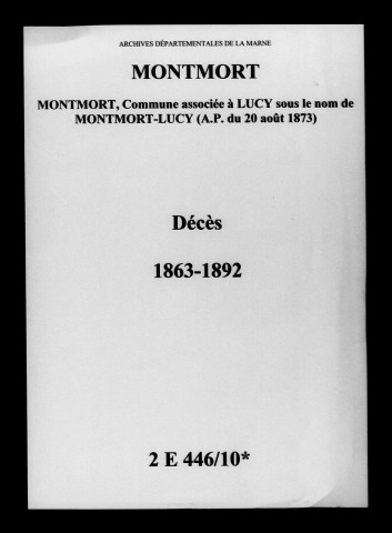 Montmort. Décès 1863-1892