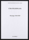 Châtelier (Le). Mariages 1910-1929