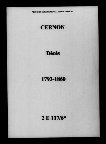 Cernon. Décès 1793-1860