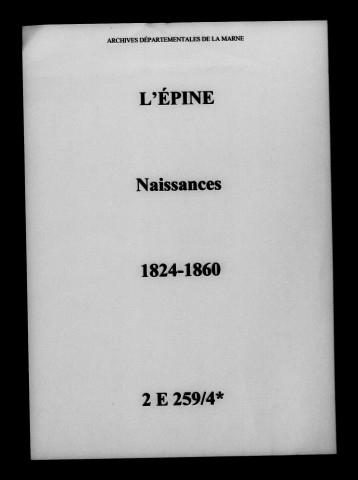 Épine (L'). Naissances 1824-1860