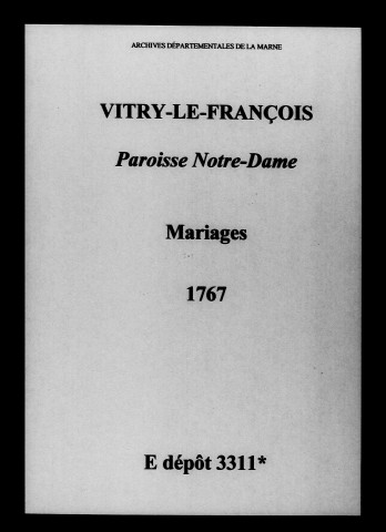 Vitry-le-François. Notre-Dame. Mariages 1767