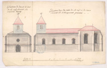 Elévations d'un des cotés de la nef et du coeur suivant le changement proposé, 1731.