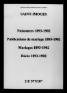 Saint-Imoges. Naissances, publications de mariage, mariages, décès 1893-1902