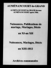 Auménancourt-le-Grand. Naissances, publications de mariage, mariages, décès an XI-1812