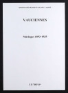 Vauciennes. Mariages 1893-1929