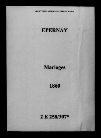 Épernay. Mariages 1860