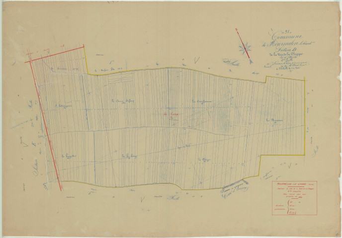 Mourmelon-le-Grand (51388). Section D4 échelle 1/2000, plan mis à jour pour 1935, plan non régulier (papier)