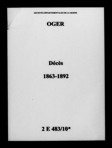 Oger. Décès 1863-1892