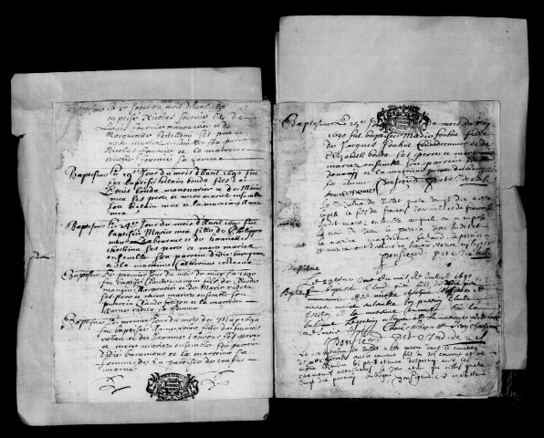 Bisseuil. Baptêmes, mariages, sépultures 1690