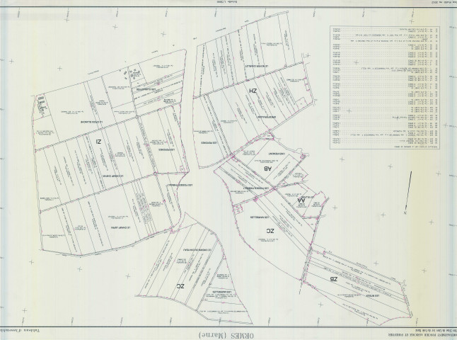 Ormes (51418). Tableau d'assemblage échelle 1/10000, plan établi pour 1939 (papier).