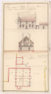 Plan coupe et élévation du nouveau presbytère de Coligny, 1775.