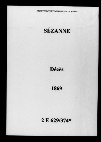 Sézanne. Décès 1869