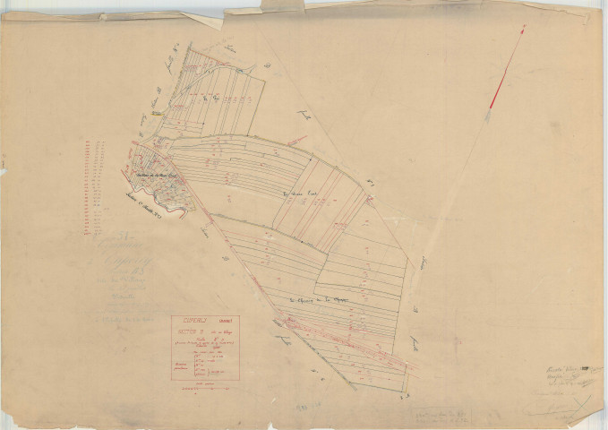 Cuperly (51203). Section B3 échelle 1/2000, plan mis à jour pour 1934, plan non régulier (papier)