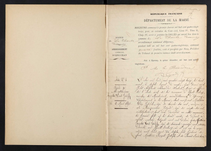 Thoult-Trosnay (Le). Décès 1893-1929