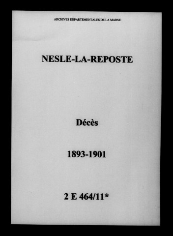Nesle-la-Reposte. Décès 1893-1901
