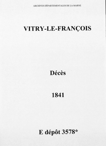 Vitry-le-François. Décès 1841