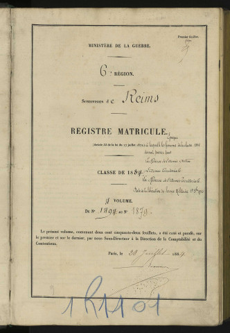Registre matricule, n°1494-1879