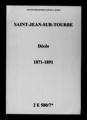 Saint-Jean-sur-Tourbe. Décès 1871-1891