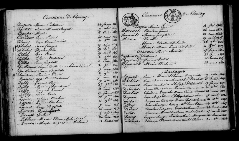 Thuisy. Table décennale 1813-1822