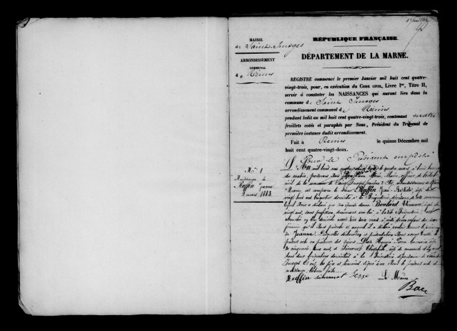 Saint-Imoges. Naissances, mariages, décès, publications de mariage 1883-1892