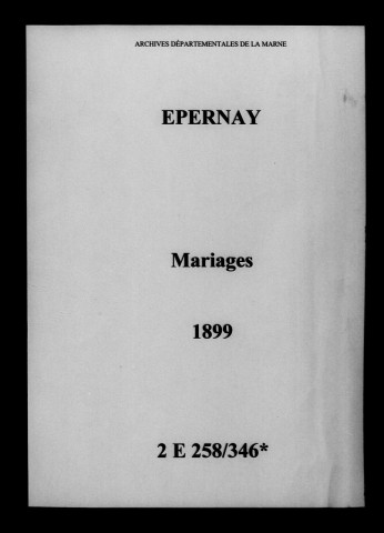 Épernay. Mariages 1899